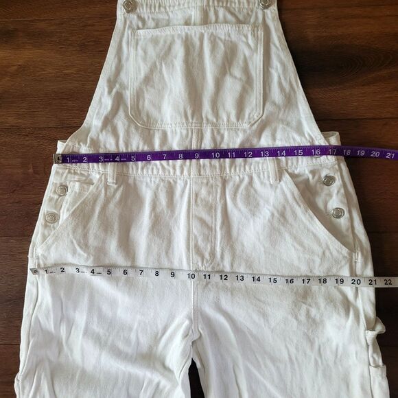 Sybilla Overalls Women Sz 12 EUR 42 White Cotton Carpenter Denim Jean Adj Strap - Picture 4 of 16